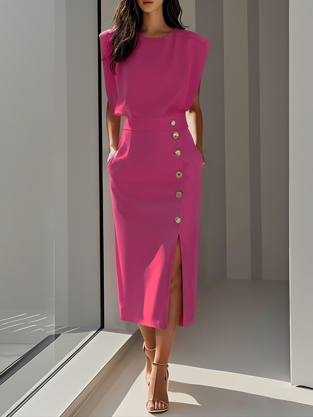 Victoria | Elegant Business Casual Midi Dress-Women Dress-Pick NewYork