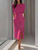 Victoria | Elegant Business Casual Midi Dress-Women Dress-Pick NewYork