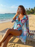 Plunge One Piece Swimsuit | Swimsuit Cover Up-Women Swimsuit-Pick NewYork