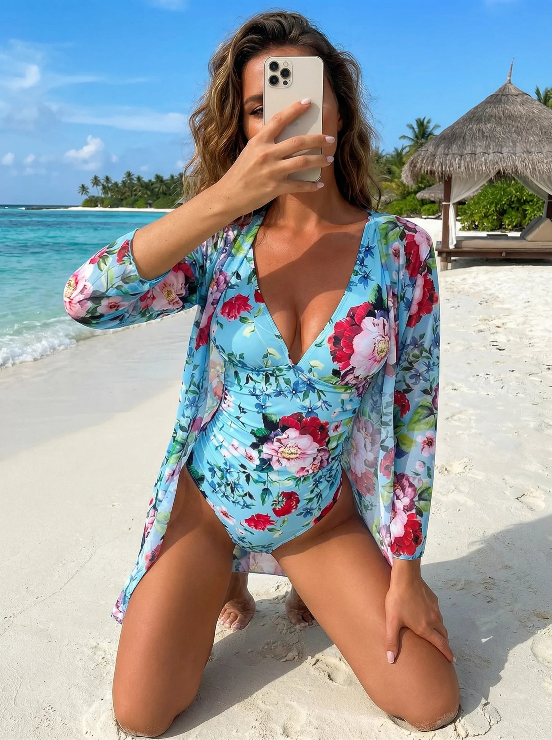 Plunge One Piece Swimsuit | Swimsuit Cover Up-Women Swimsuit-Pick NewYork