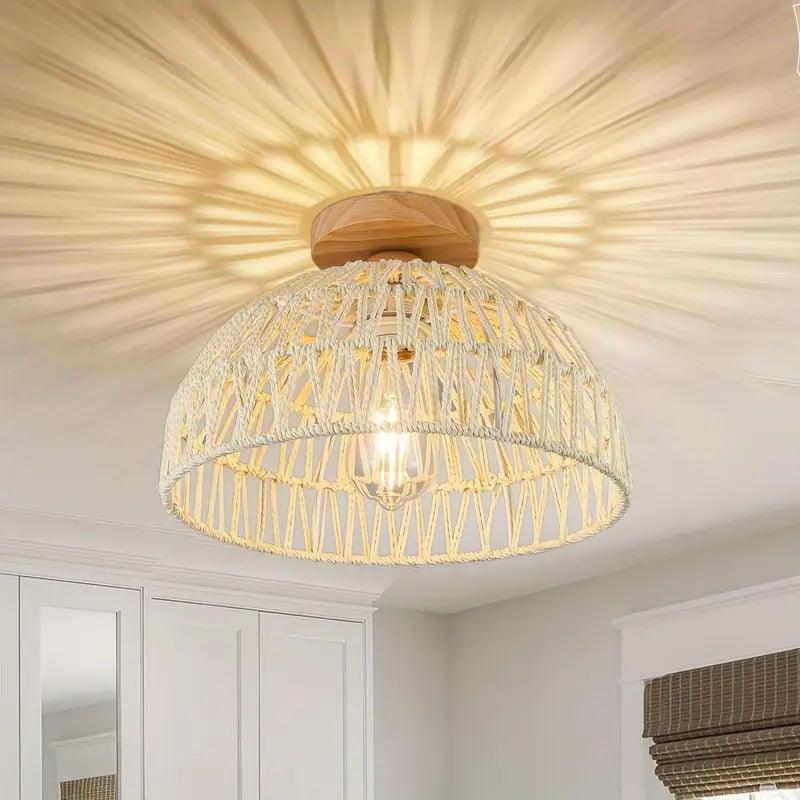 Ceiling Light | Boho Rattan Pendant Light-Ceiling Lamp-Pick NewYork