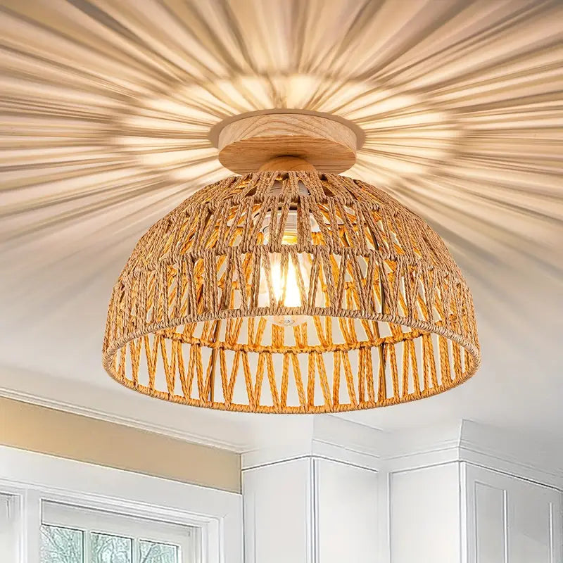 Ceiling Light | Boho Rattan Pendant Light-Ceiling Lamp-Pick NewYork
