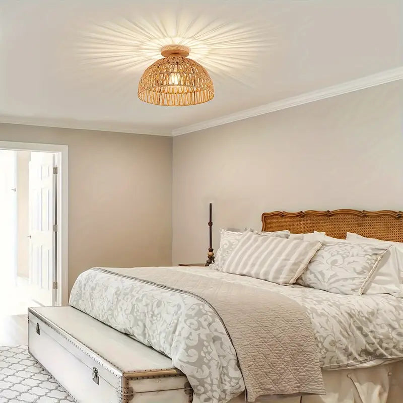 Ceiling Light | Boho Rattan Pendant Light-Ceiling Lamp-Pick NewYork