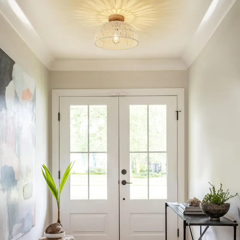 Ceiling Light | Boho Rattan Pendant Light-Ceiling Lamp-Pick NewYork