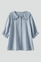 Charlotte | Feminine Ruffle Neck Blouse-Women Blouse-Pick NewYork