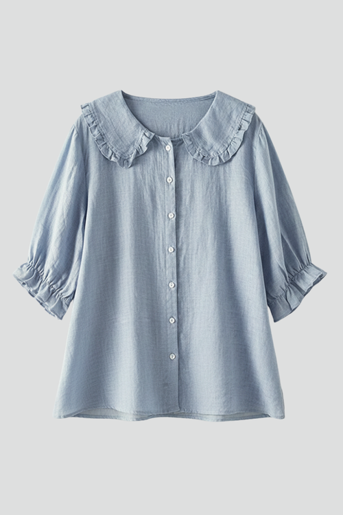 Charlotte | Feminine Ruffle Neck Blouse-Women Blouse-Pick NewYork