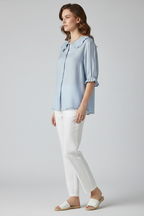 Charlotte | Feminine Ruffle Neck Blouse-Women Blouse-Pick NewYork