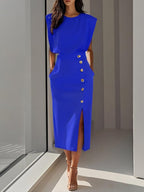 Victoria | Elegant Business Casual Midi Dress-Women Dress-Pick NewYork