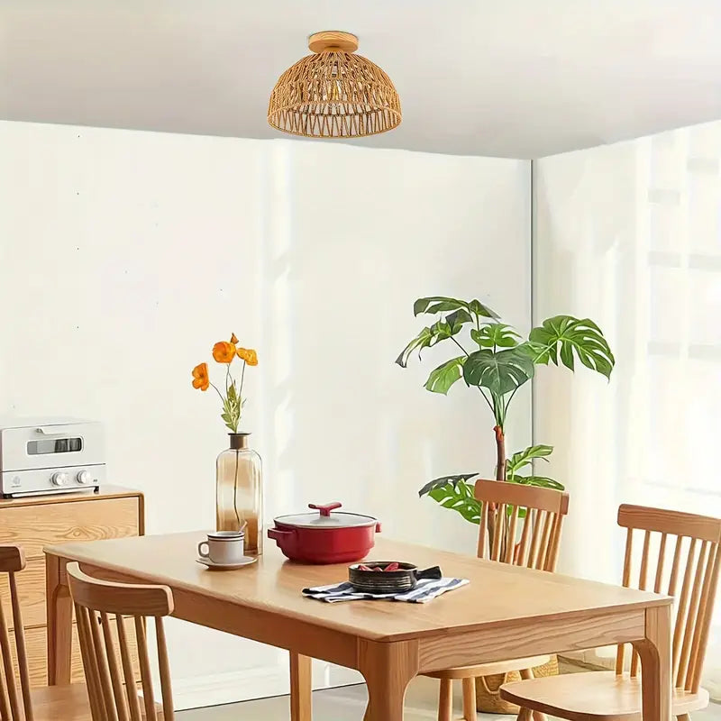 Ceiling Light | Boho Rattan Pendant Light-Ceiling Lamp-Pick NewYork
