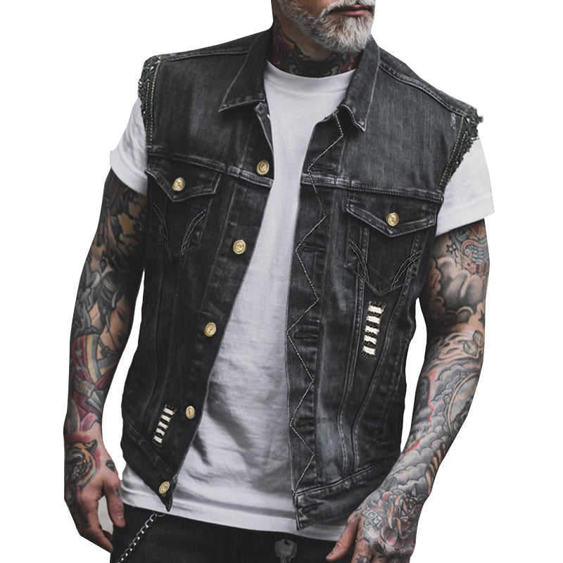 Ryder | Vintage Men’s Biker Vest-Men Vest-Pick NewYork