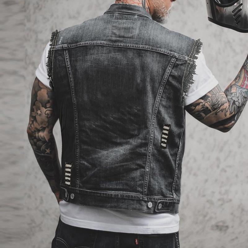 Ryder | Vintage Men’s Biker Vest-Men Vest-Pick NewYork