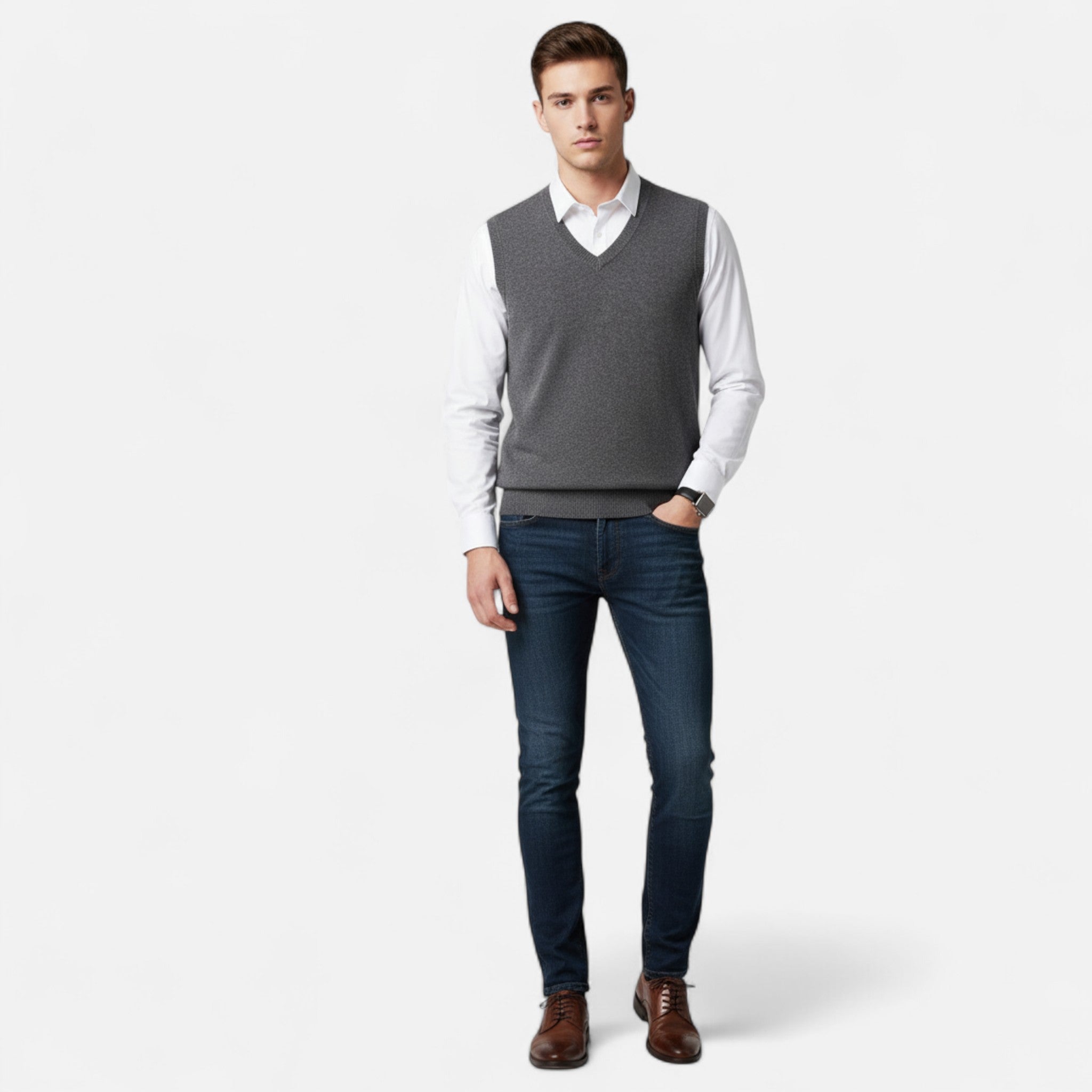 Arthur | Classic V-Neck Vest-Men Vest-Pick NewYork