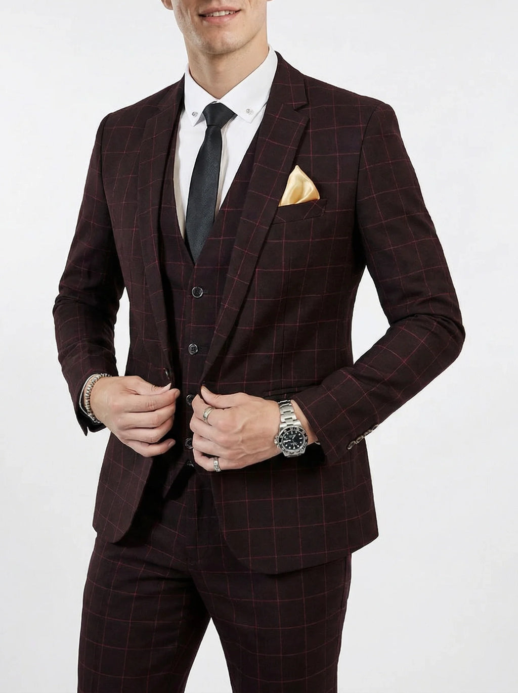 Men’s Suit | Tailored Check Pattern Formal Design-Men Suit-Pick NewYork