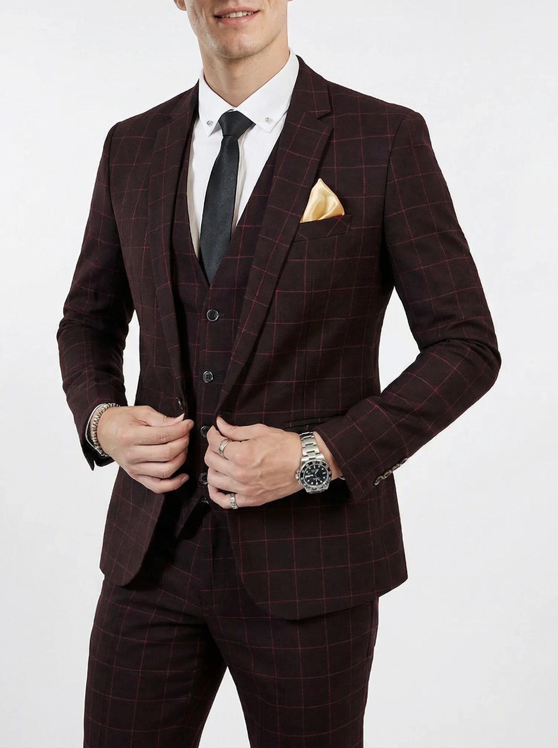 Men’s Suit | Tailored Check Pattern Formal Design-Men Suit-Pick NewYork