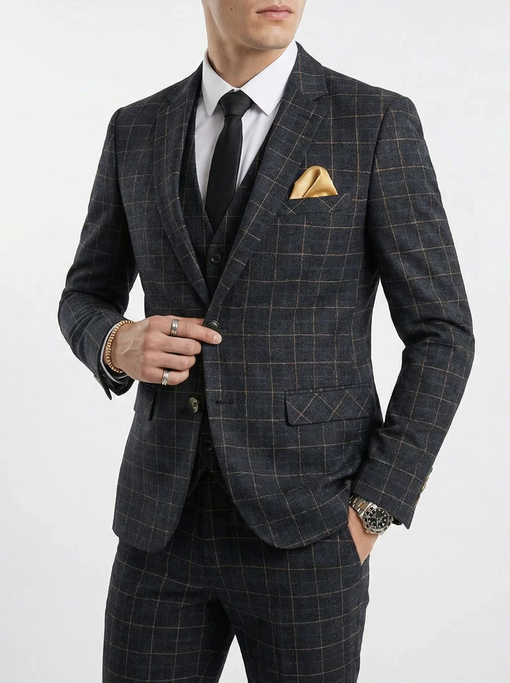 Men’s Suit | Tailored Check Pattern Formal Design-Men Suit-Pick NewYork