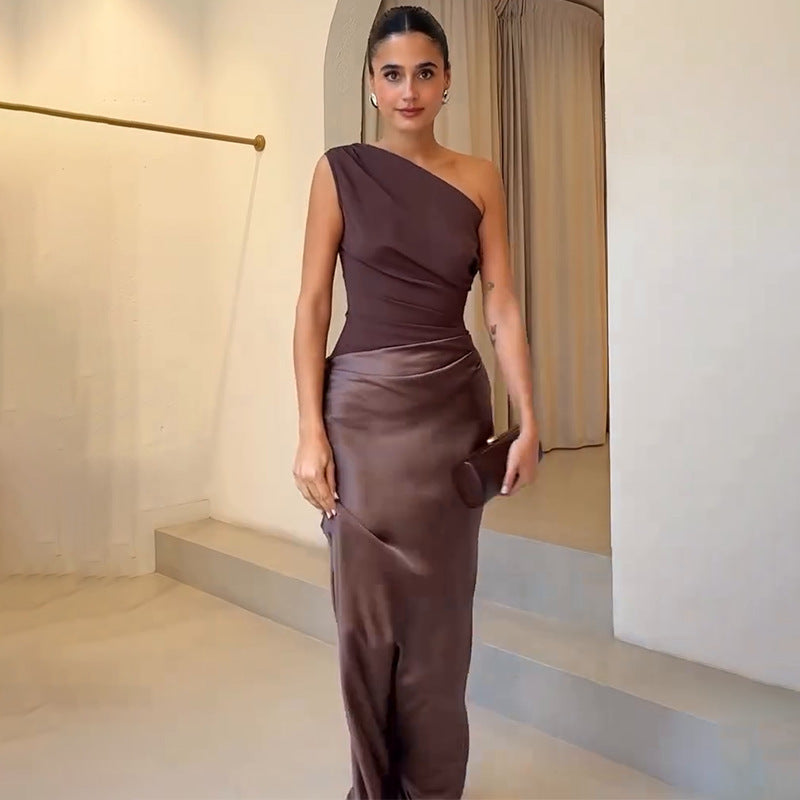 Evelyn | One Shoulder Evening Gown-Women Dress-Pick NewYork