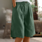 Harper | Relaxed Wide Leg Bermuda Shorts-Women Shorts-Pick NewYork
