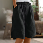 Harper | Relaxed Wide Leg Bermuda Shorts-Women Shorts-Pick NewYork