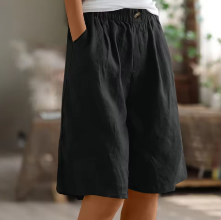 Harper | Relaxed Wide Leg Bermuda Shorts-Women Shorts-Pick NewYork