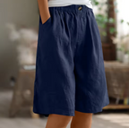 Harper | Relaxed Wide Leg Bermuda Shorts-Women Shorts-Pick NewYork