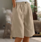Harper | Relaxed Wide Leg Bermuda Shorts-Women Shorts-Pick NewYork