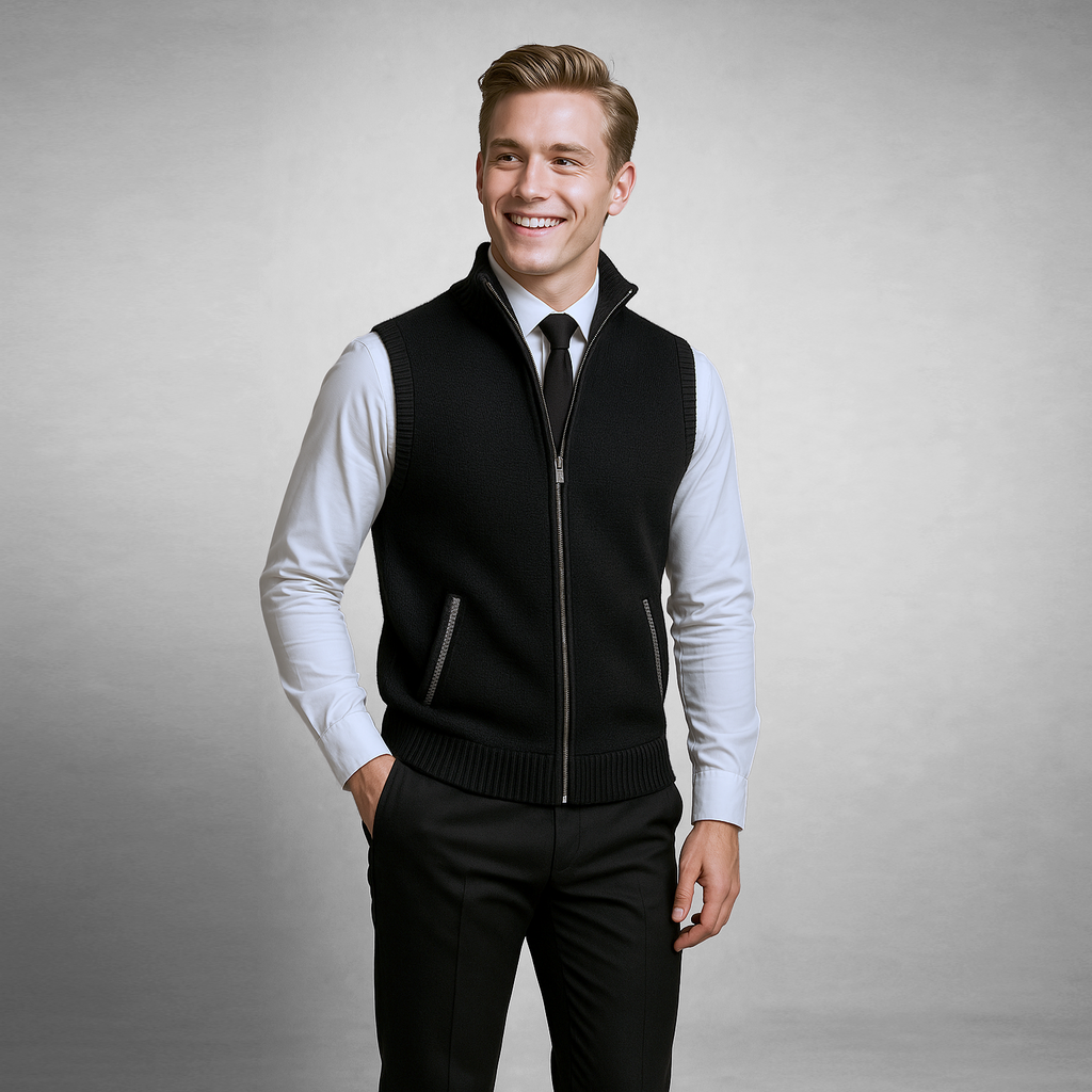 Hudson | Refined Men’s Zip Up Sweater Vest-Men Vest-Pick NewYork