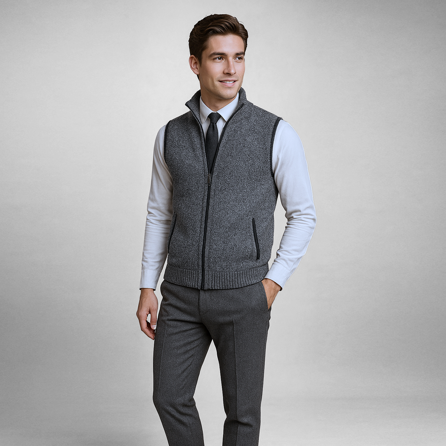 Hudson | Refined Men’s Zip Up Sweater Vest-Men Vest-Pick NewYork