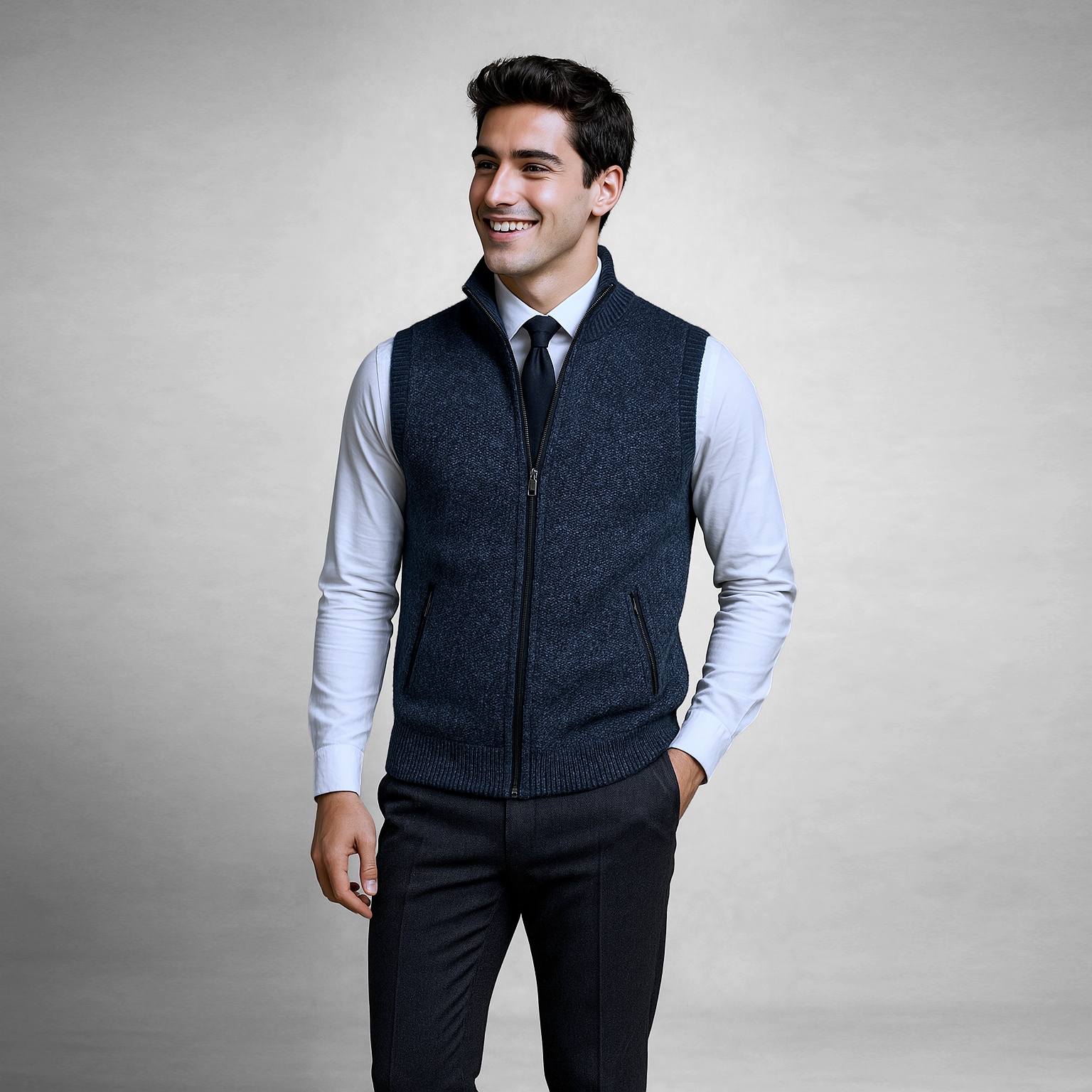 Hudson | Refined Men’s Zip Up Sweater Vest-Men Vest-Pick NewYork
