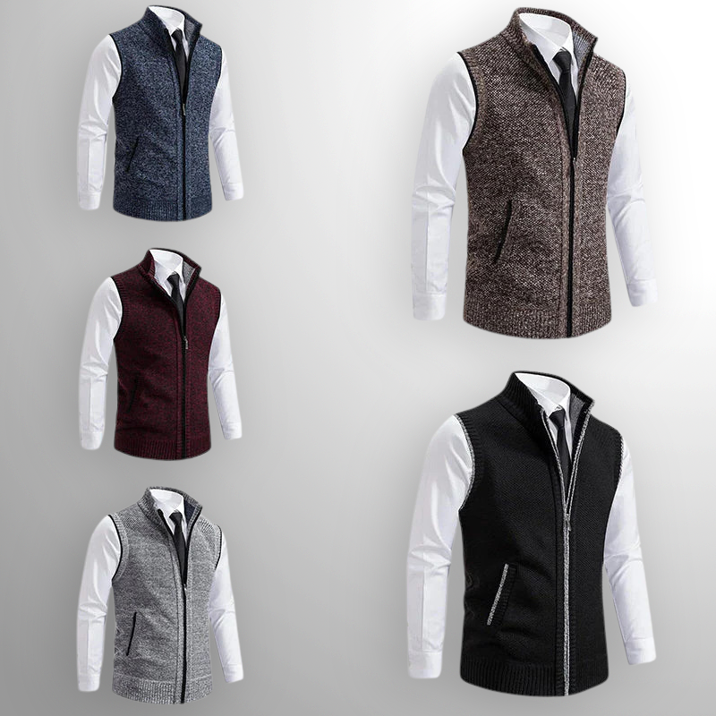 Hudson | Refined Men’s Zip Up Sweater Vest-Men Vest-Pick NewYork