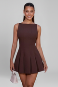 Audrey | Elegant Pleated Mini Dress-Women Dress-Pick NewYork