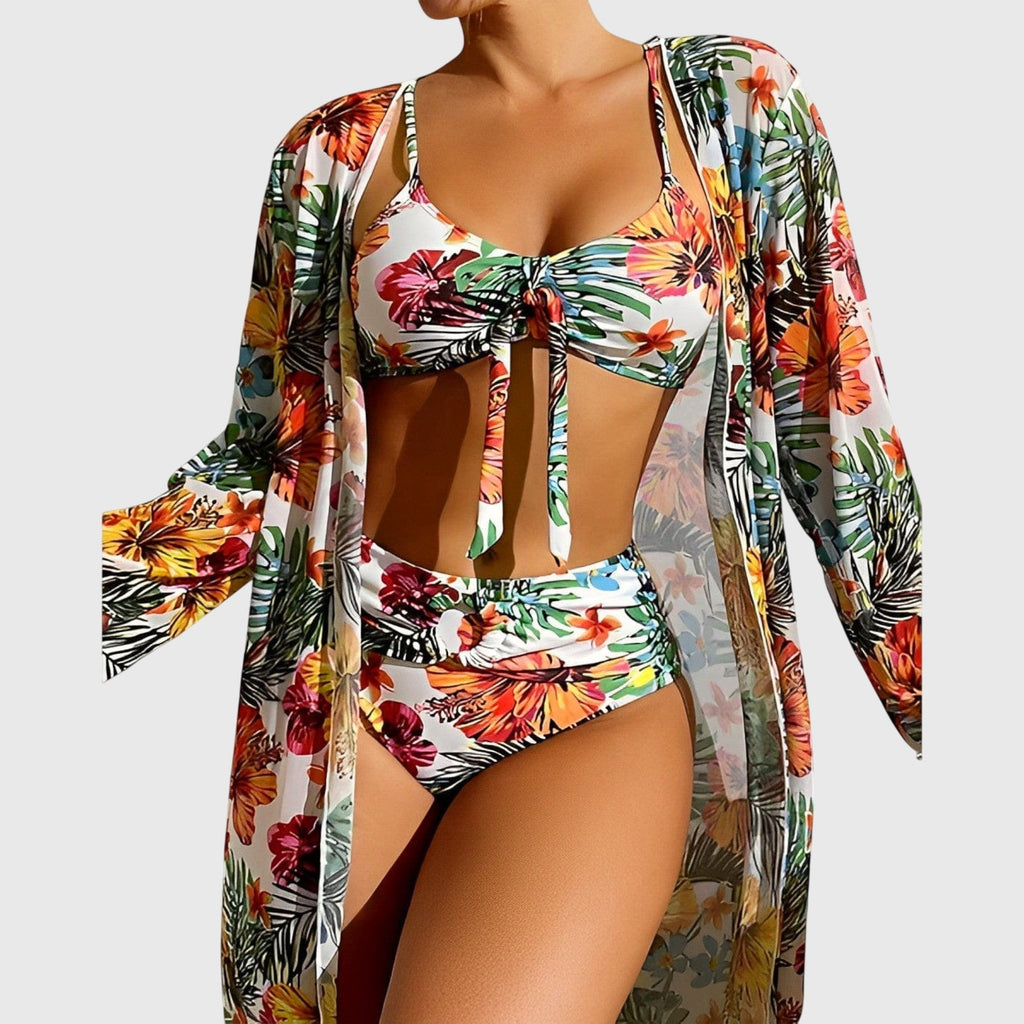 Bikini Sets | Tropical 3 Piece Bikini Set-Women Swimsuit-Pick NewYork