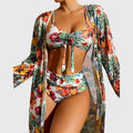Bikini Sets | Tropical 3 Piece Bikini Set-Women Swimsuit-Pick NewYork