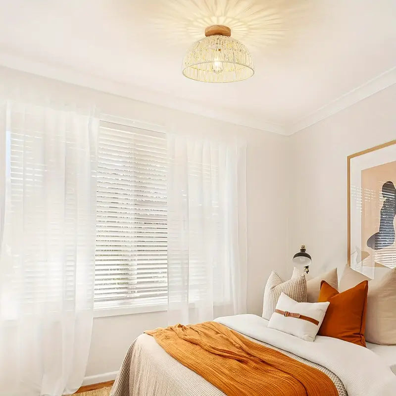 Ceiling Light | Boho Rattan Pendant Light-Ceiling Lamp-Pick NewYork