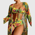 Bikini Sets | Tropical 3 Piece Bikini Set-Women Swimsuit-Pick NewYork
