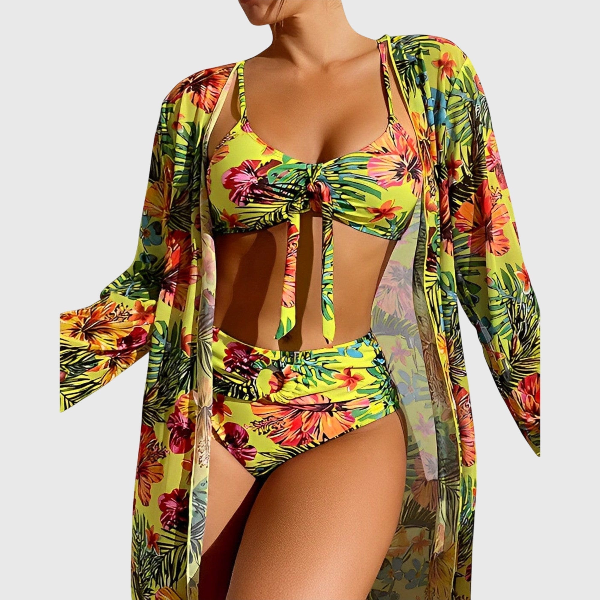 Bikini Sets | Tropical 3 Piece Bikini Set-Women Swimsuit-Pick NewYork