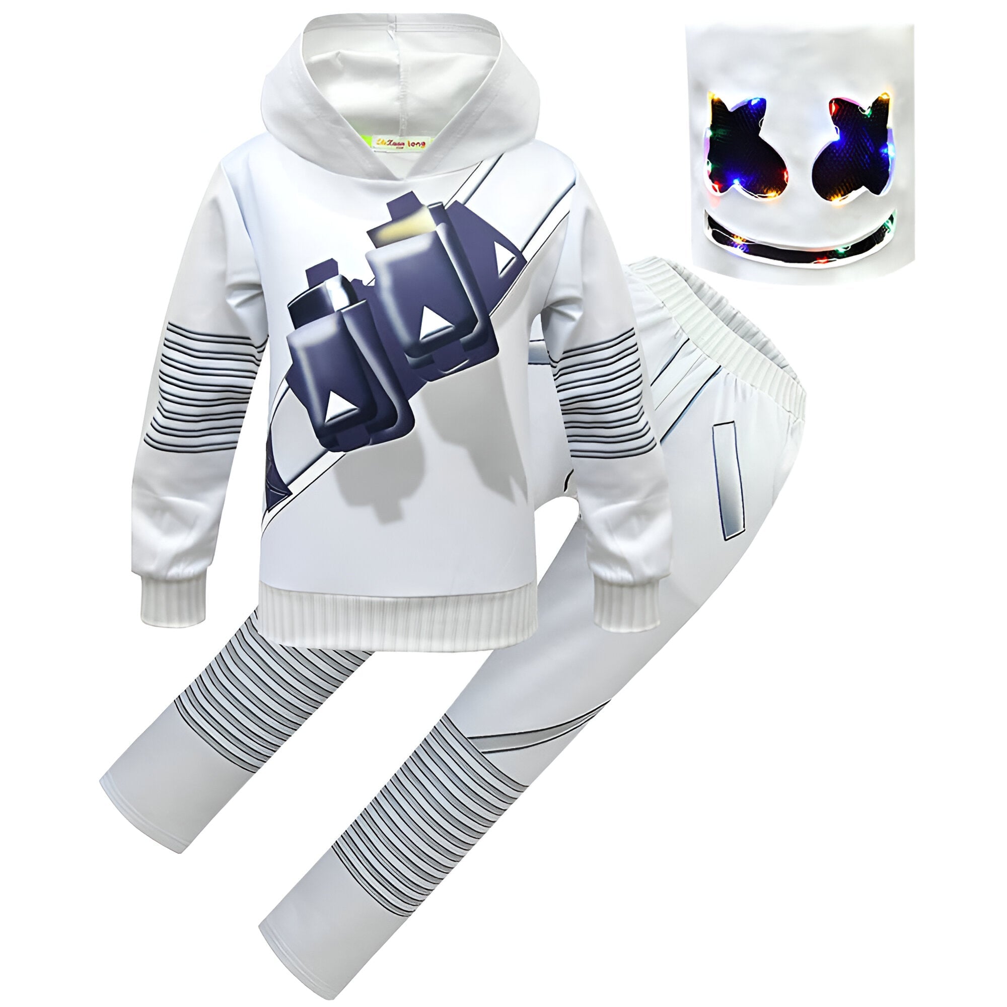 Marshmello Costume | LED Halloween Fortnite Costume-Costume Set-Pick NewYork
