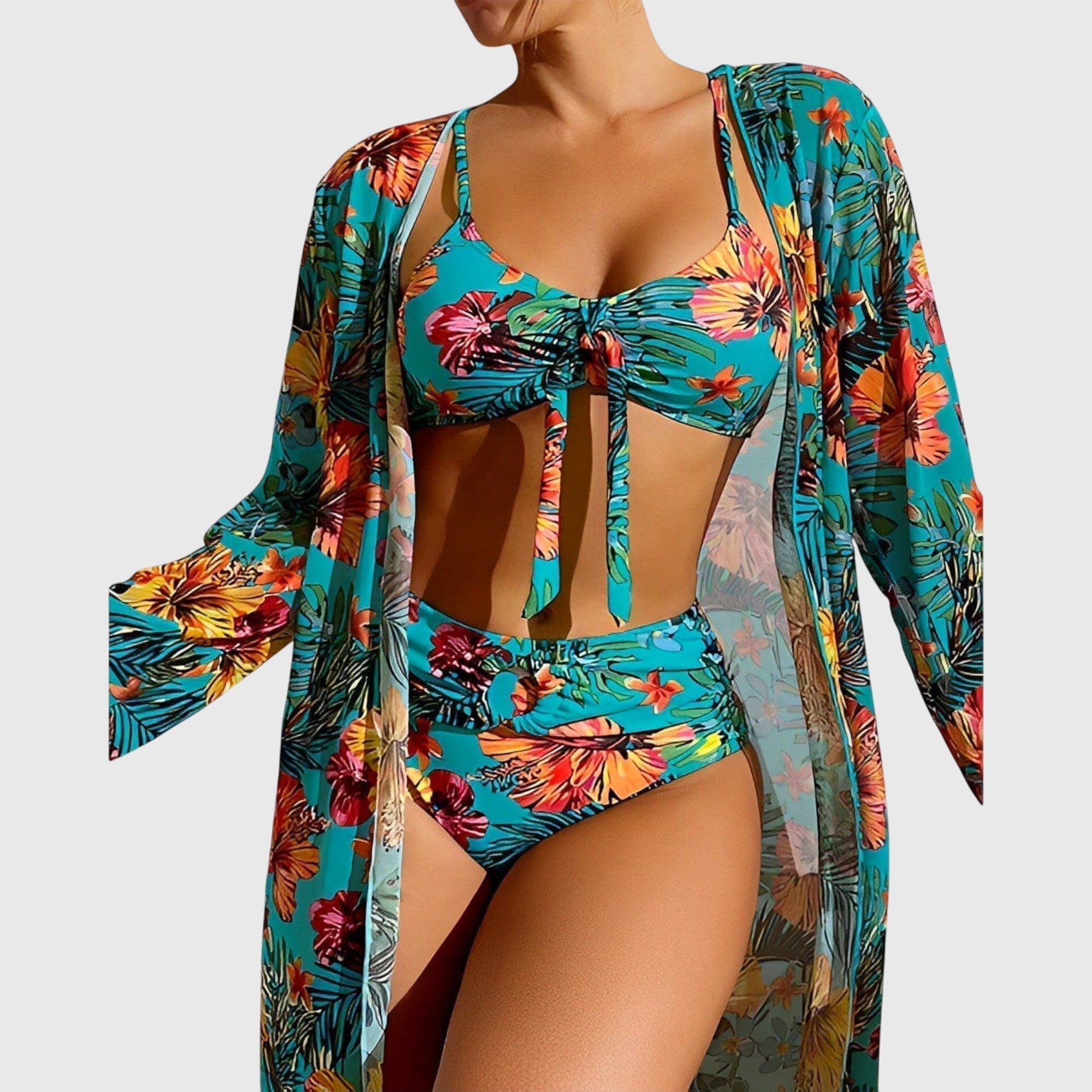 Bikini Sets | Tropical 3 Piece Bikini Set-Women Swimsuit-Pick NewYork