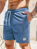Easton | Men’s Ribbed Shorts | Drawstring Waist Side Pockets Everyday Wear-Men Shorts-Pick NewYork