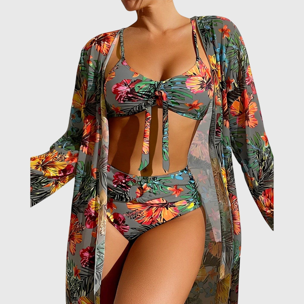 Bikini Sets | Tropical 3 Piece Bikini Set-Women Swimsuit-Pick NewYork