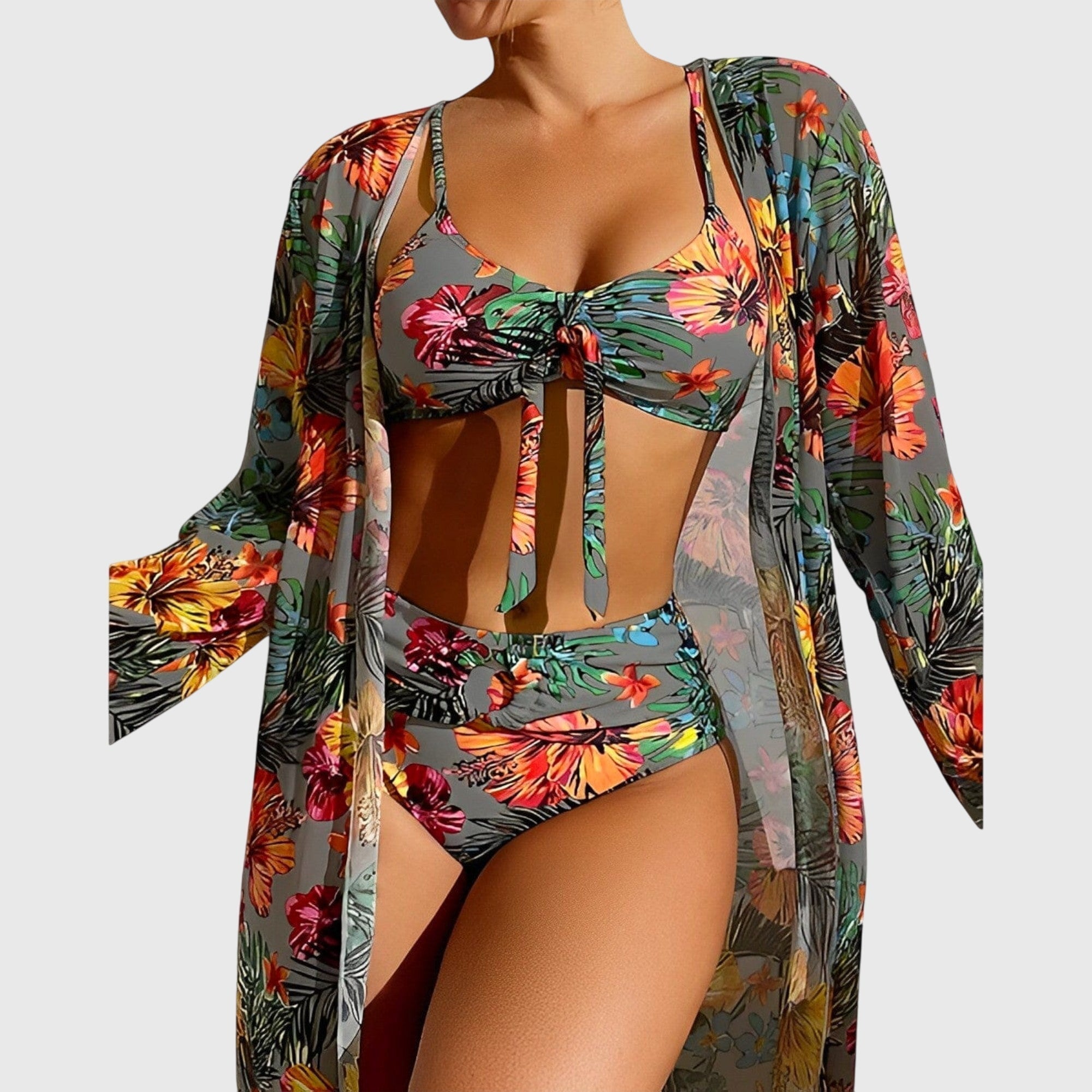 Bikini Sets | Tropical 3 Piece Bikini Set-Women Swimsuit-Pick NewYork