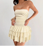 Bella | Flirty Ruffled Skirt Women Mini Dress-Women Dress-Pick NewYork