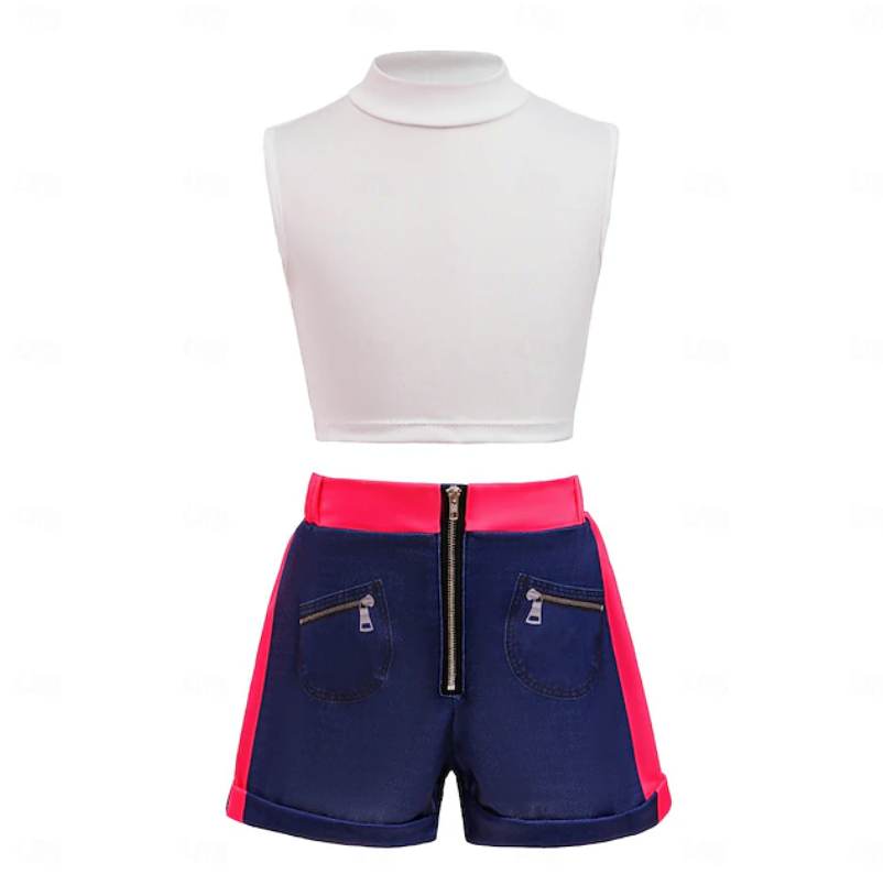 Ivy | Girls K-Pop Costume Set | Contrast Jacket Shorts-Kids Costume-Pick NewYork