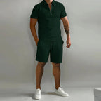 Joe | Men’s Polo Shirt and Shorts Set | Short Sleeve Drawstring Casual Wear-Men Outfit Set-Pick NewYork