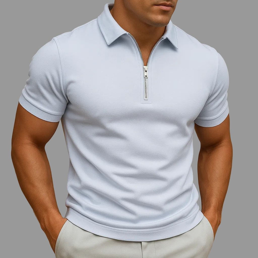Luca | Refined Polo Zip-Up-Men Polo-Pick NewYork