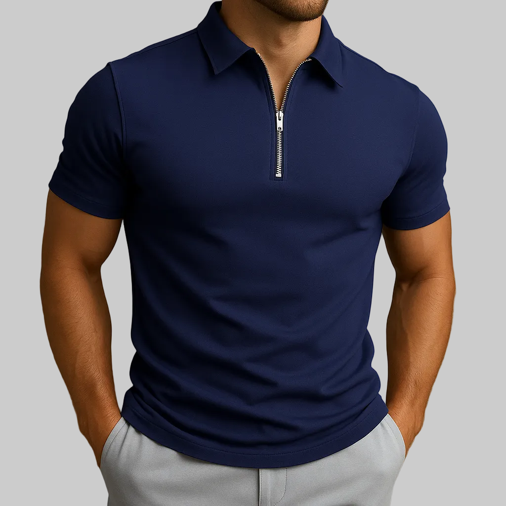 Luca | Refined Polo Zip-Up-Men Polo-Pick NewYork