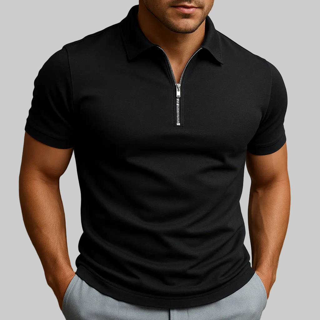 Luca | Refined Polo Zip-Up-Men Polo-Pick NewYork
