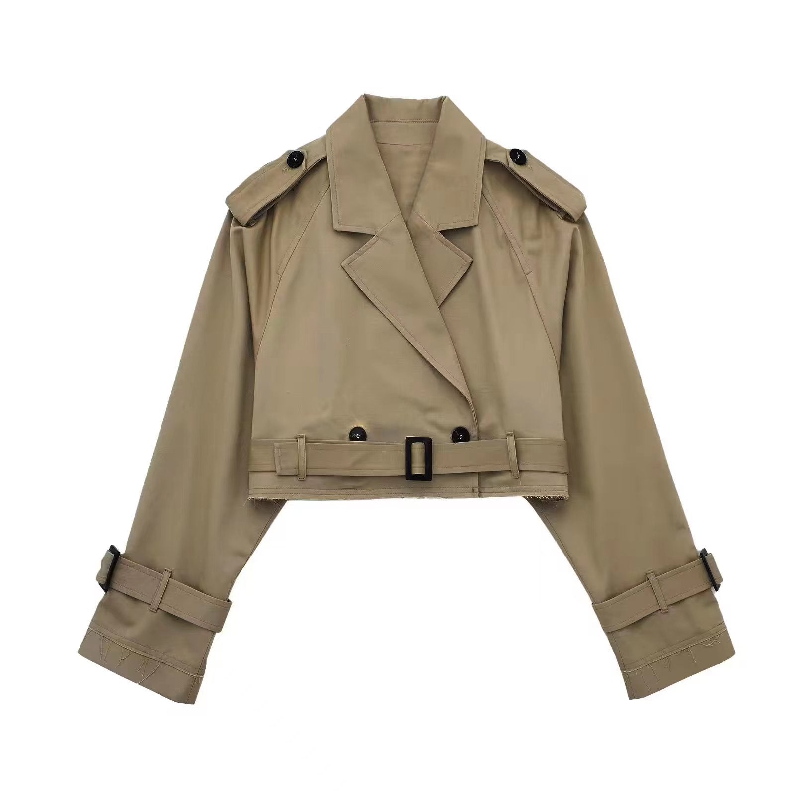 Sadie | Women's Cropped Trench Coat | Belted · PNY
