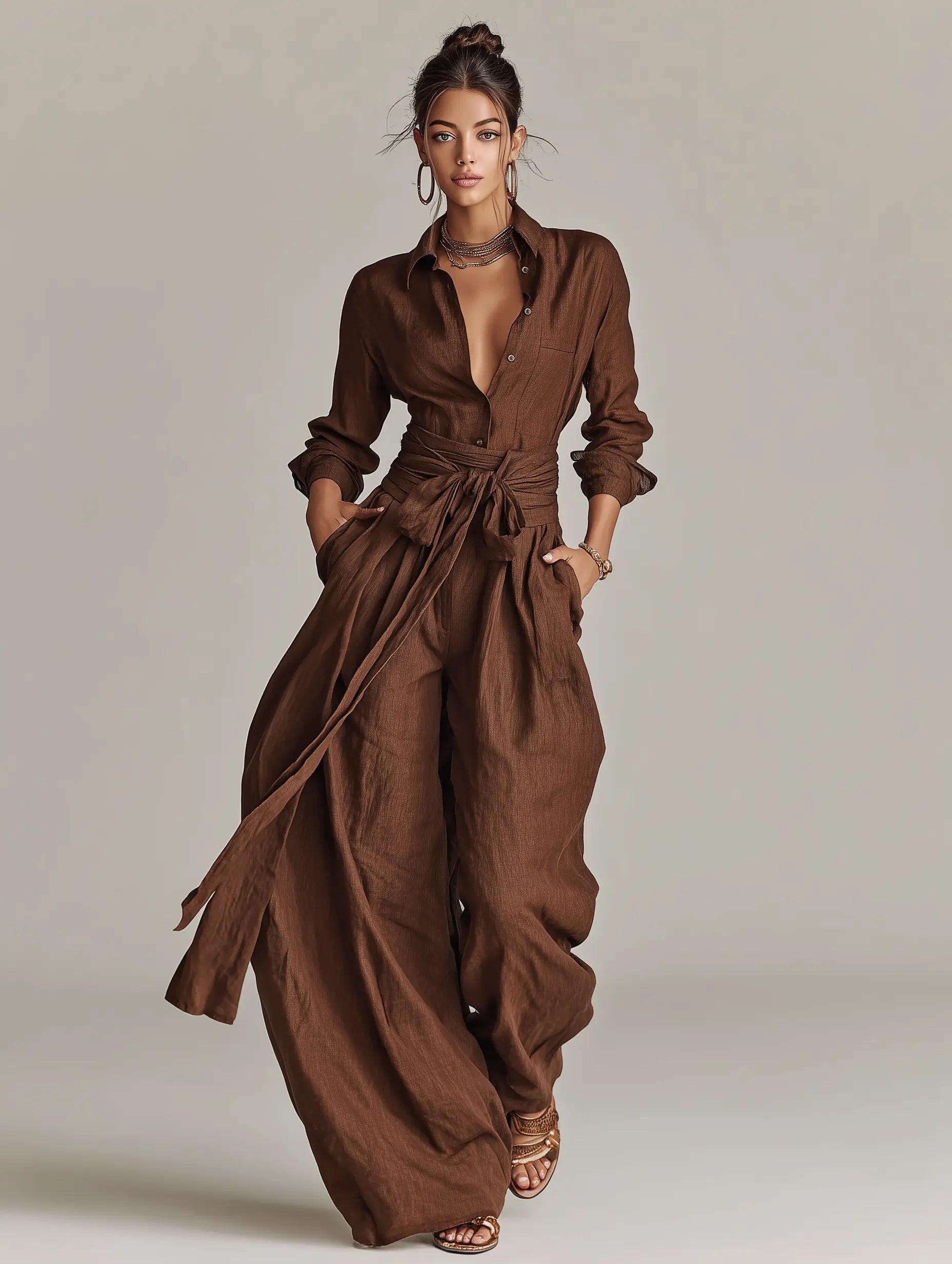 Vivian | Women's Wide-Leg Jumpsuit | Tie Waist · PNY