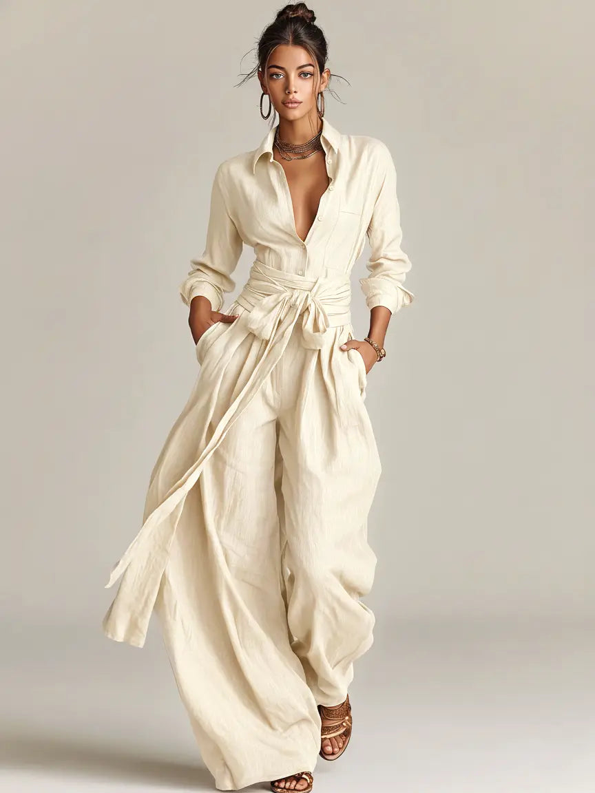 Vivian | Women's Wide-Leg Jumpsuit | Tie Waist · PNY