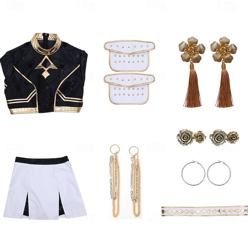 Skylar | Women’s Performance Stage Costume Set | Shoulder Panels Chain Detail Costume Wear-Women Outfit Set-Pick NewYork